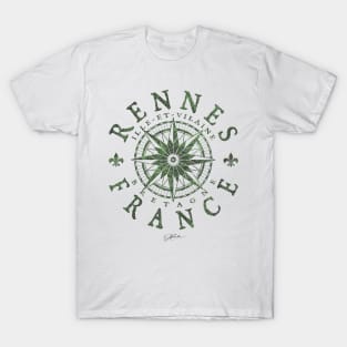 Rennes, Brittany, France, Compass Rose T-Shirt